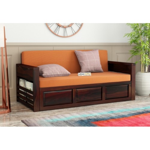 Aiden Sofa Cum Bed ( Walnut Finish )