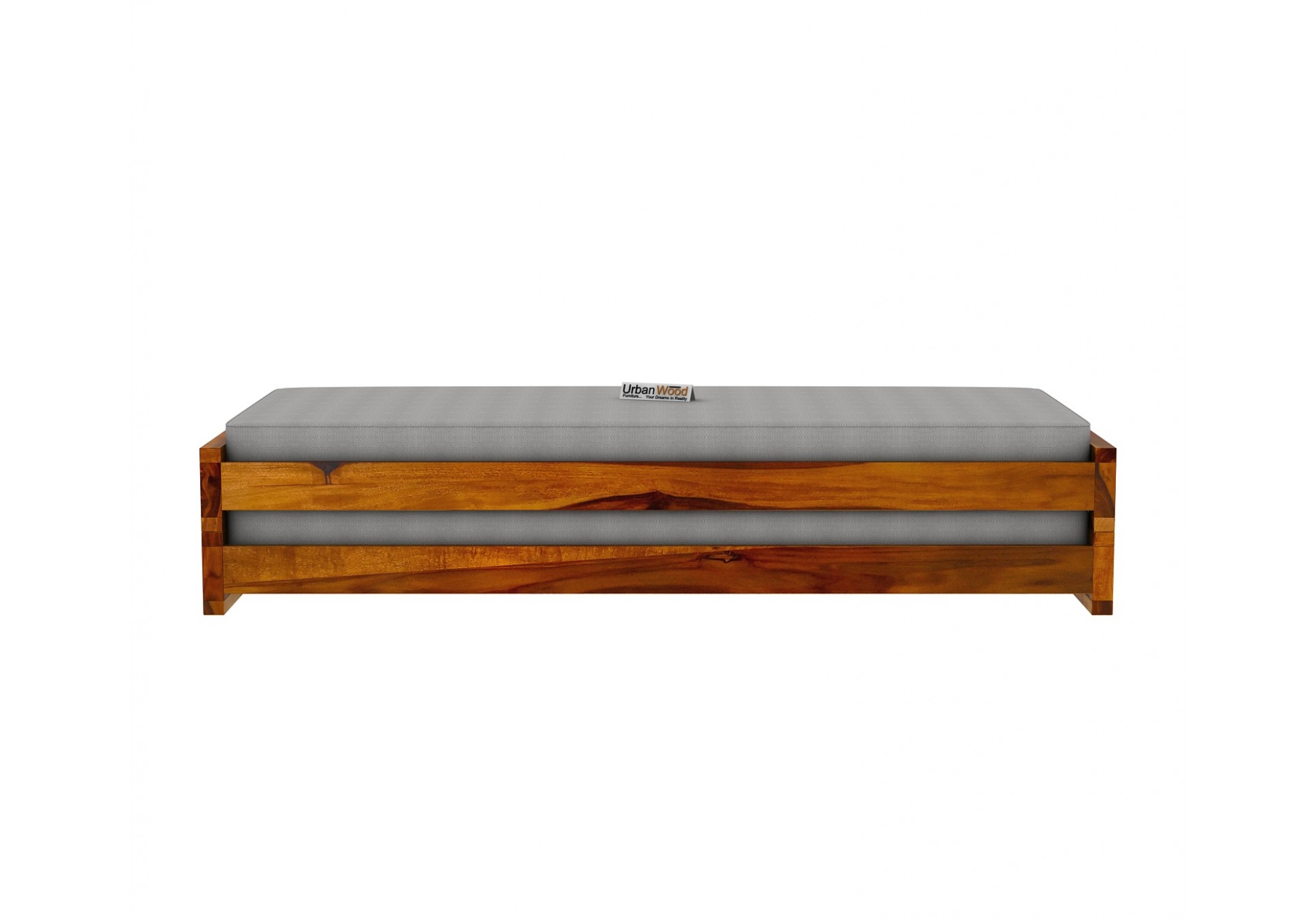 Aper Wooden Sofa Cum Bed (Honey Finish)