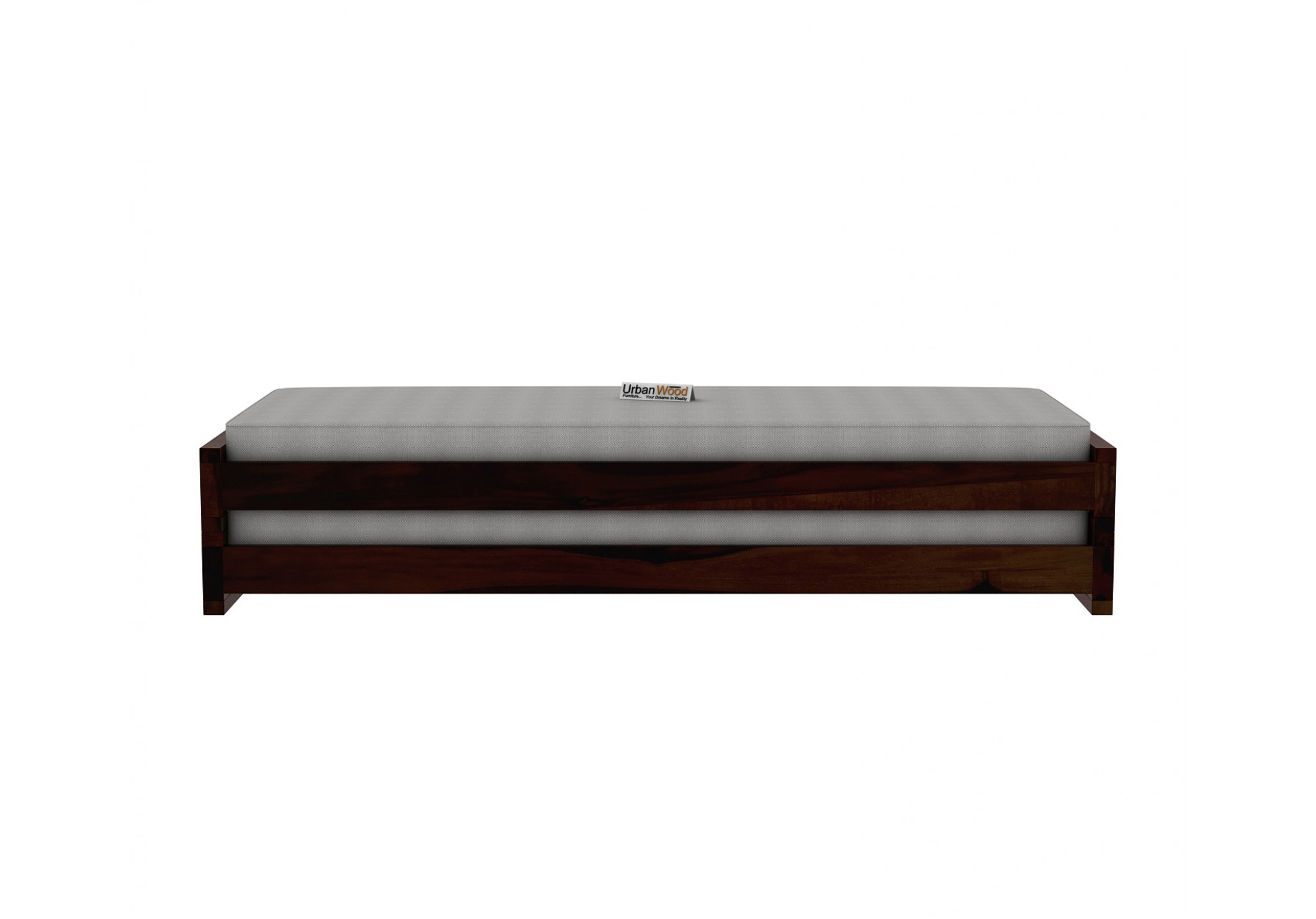 Aper Wooden Sofa Cum Bed (Walnut Finish)