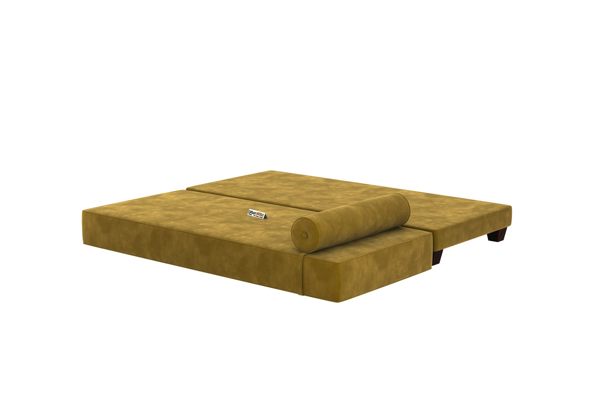 Brisk Fabric Sofa Cum Bed (Velvet, Amber Gold)