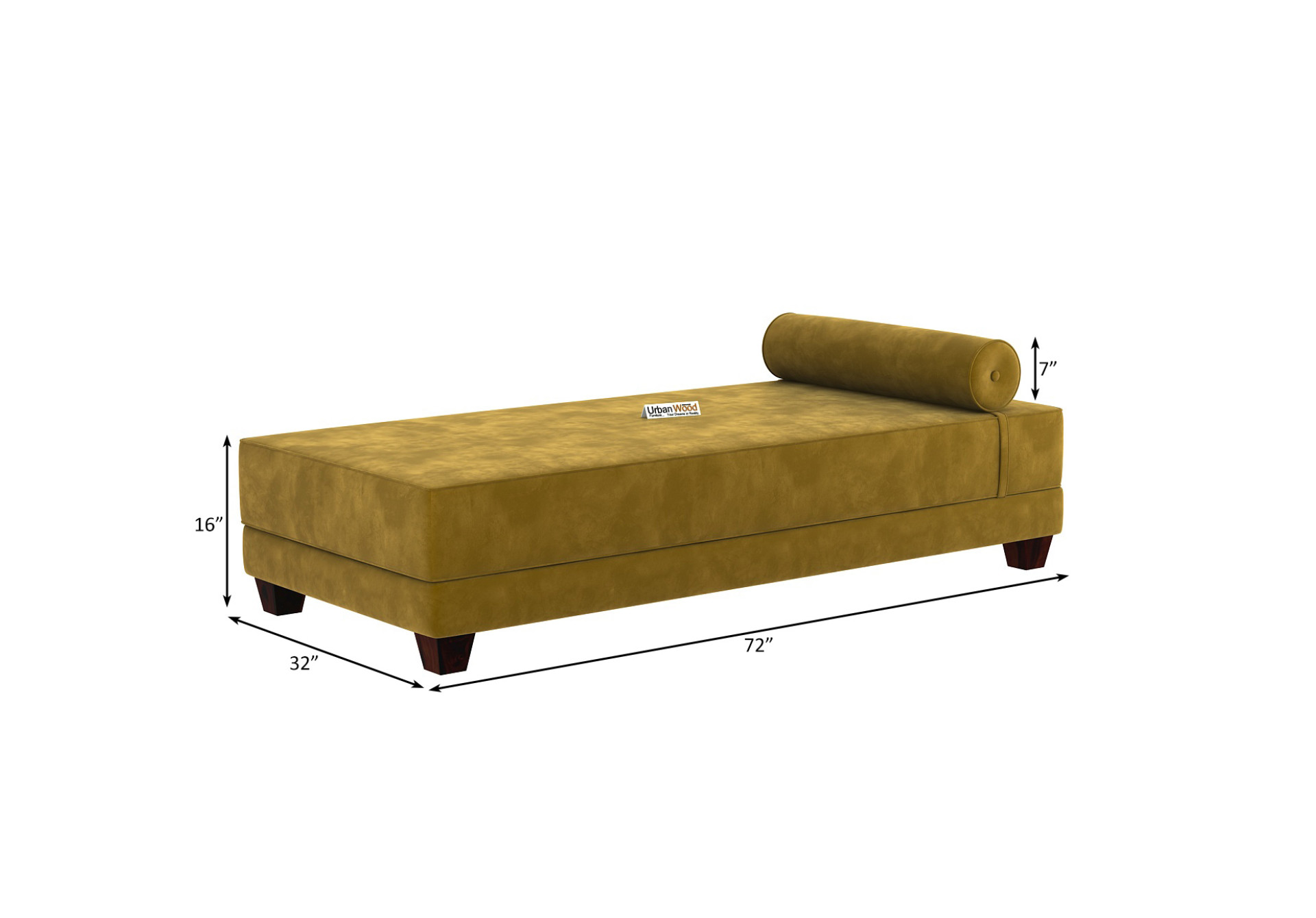 Brisk Fabric Sofa Cum Bed (Velvet, Amber Gold)