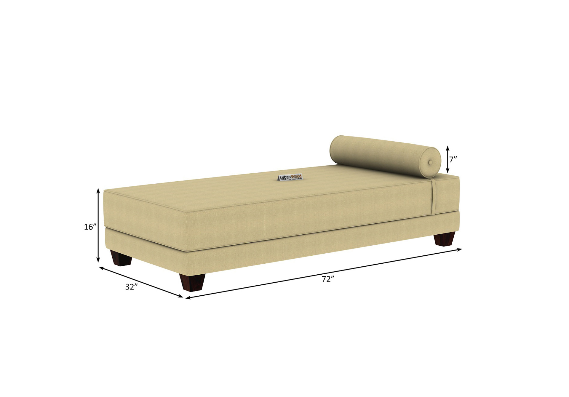 Brisk Fabric Sofa Cum Bed (Cotton, Sepia Cream)