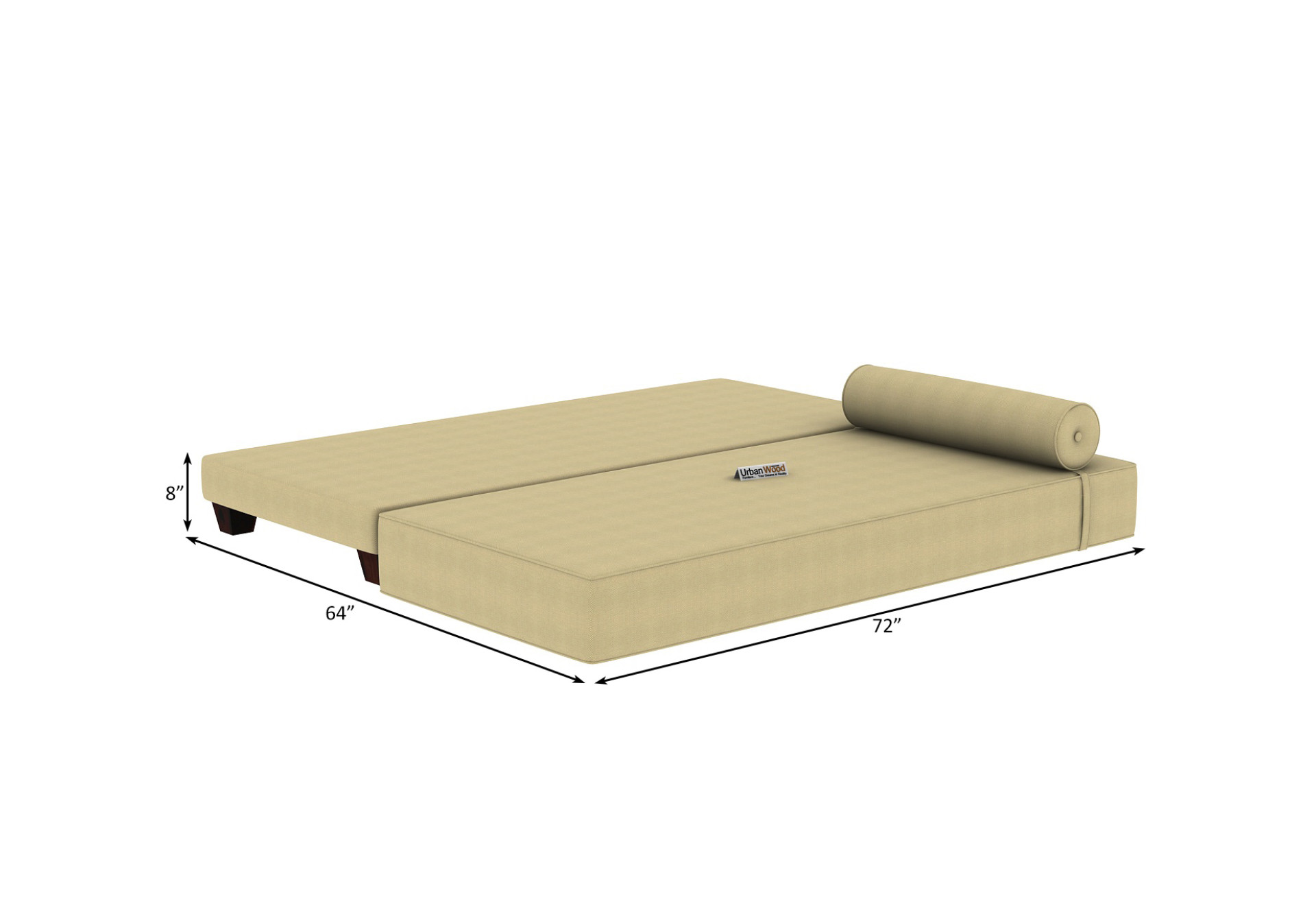 Brisk Fabric Sofa Cum Bed (Cotton, Sepia Cream)
