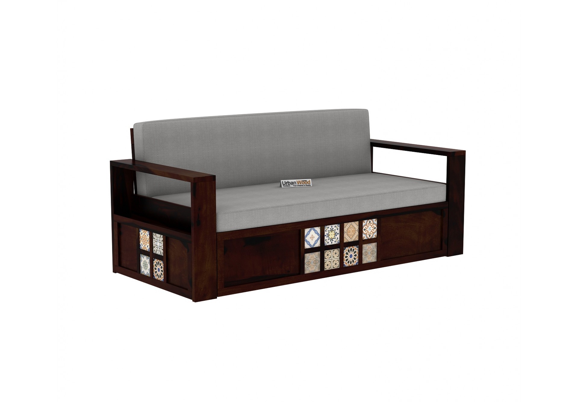 Relay Ceramic Tile Sofa Cum Bed ( Walnut Finish )