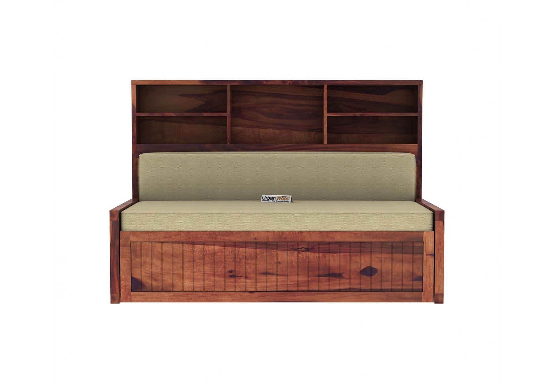 Relic Sofa Cum Bed with Storage ( Teak Finish )