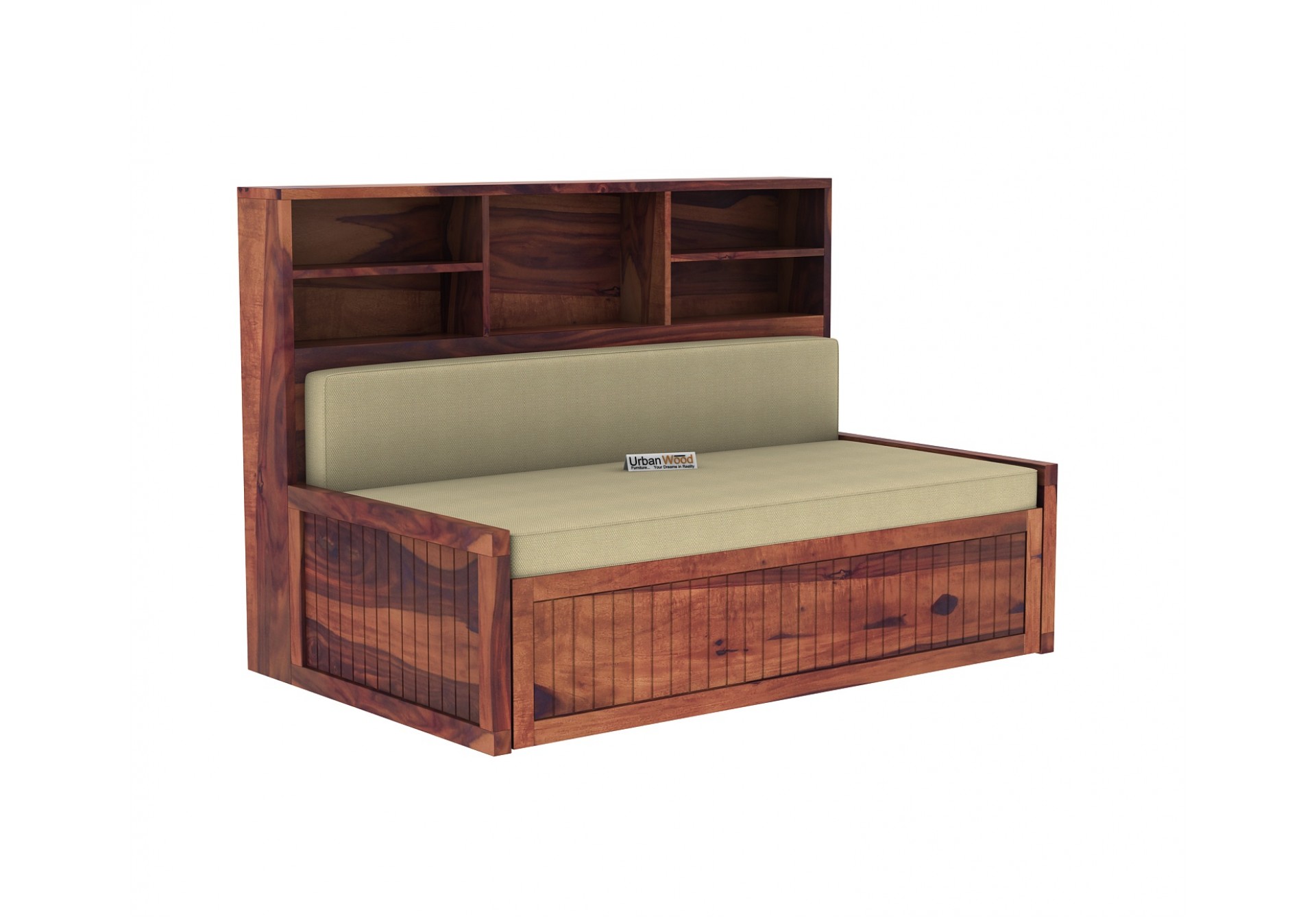 Relic Sofa Cum Bed with Storage ( Teak Finish )