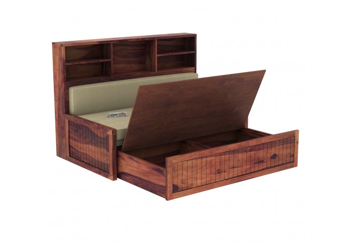 Relic Sofa Cum Bed with Storage ( Teak Finish )