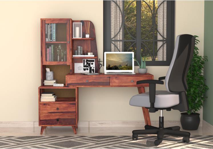 Buy Tyrion Wooden Study Table (Teak Finish) Online in India | UrbanWood