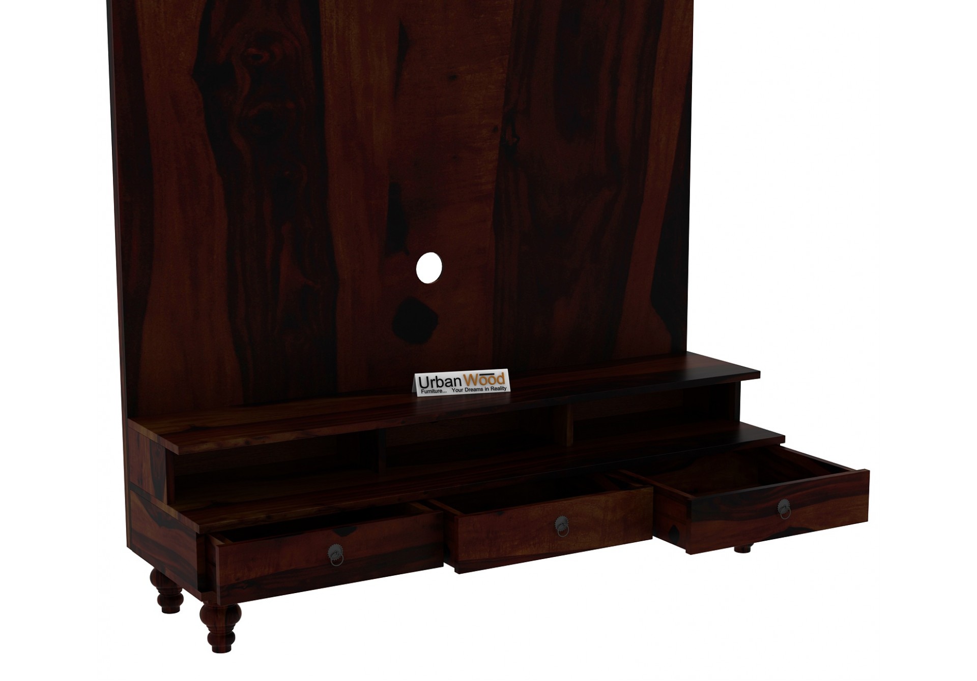 Brutt Wooden Entertainment Unit (Walnut Finish)