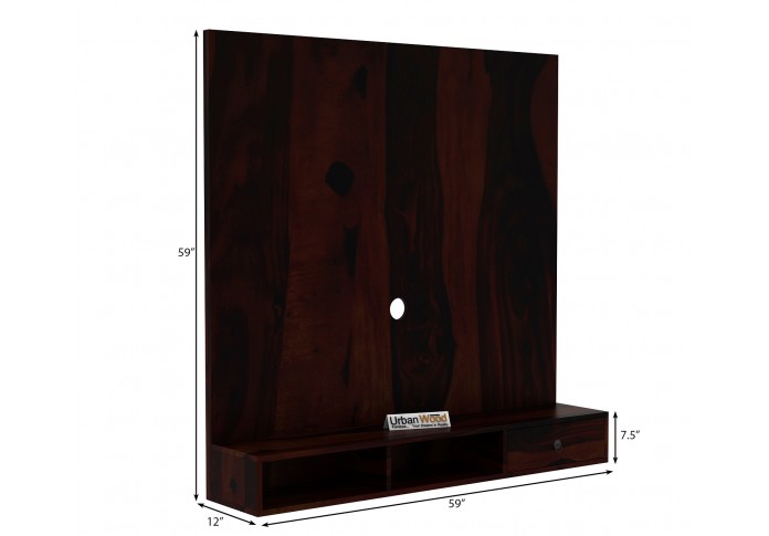 Ource Wooden Wall Mount TV Unit (Walnut Finish)
