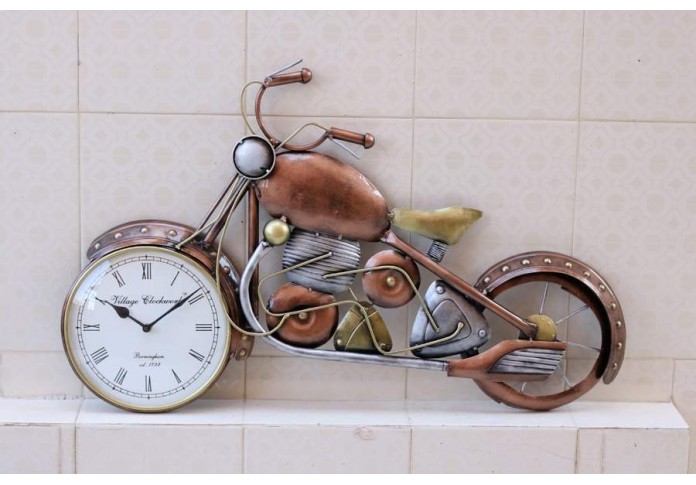 Metal Decor Bike With wall Clock 