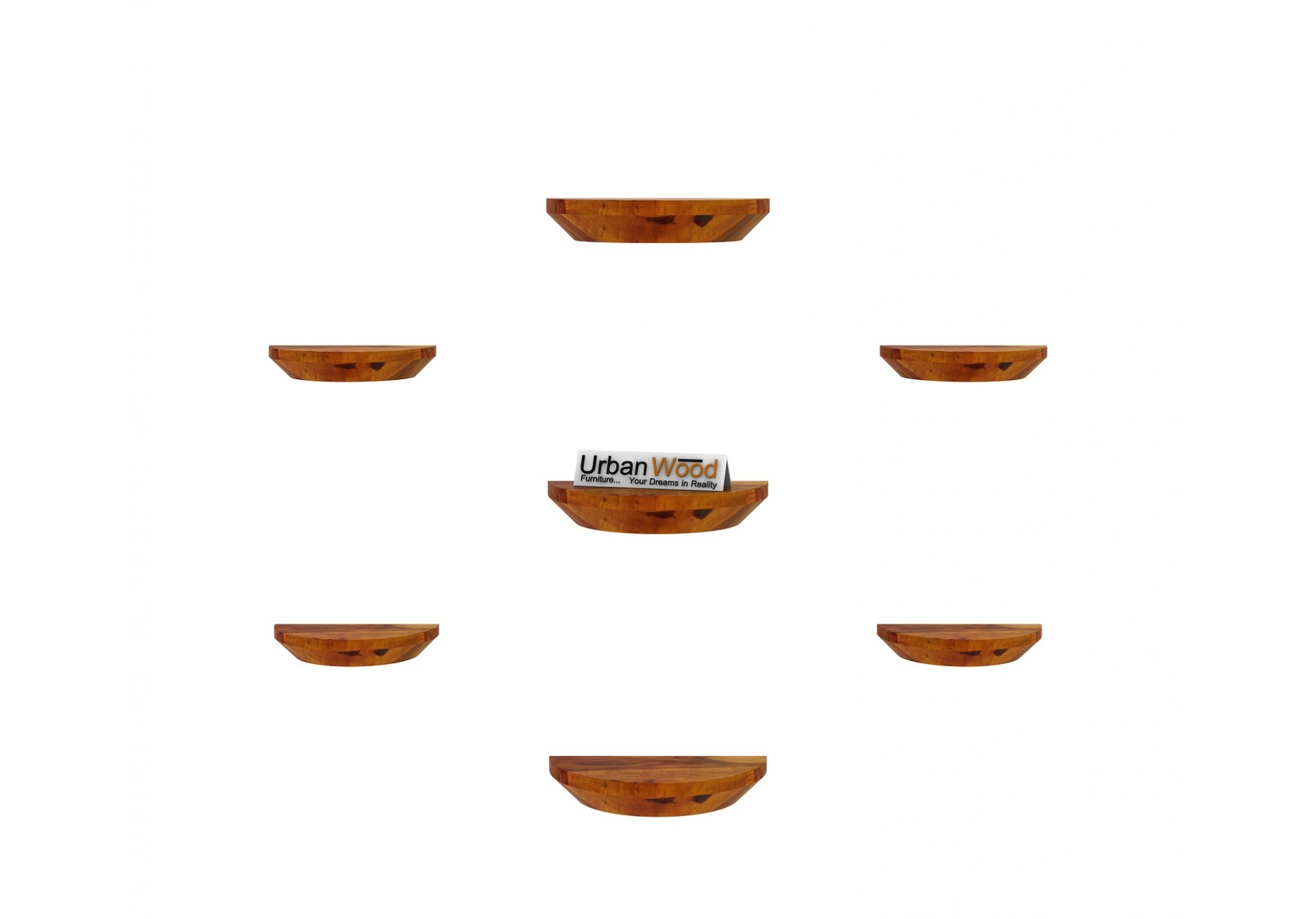 Pori Wooden Wall Shelves (Honey Finish)