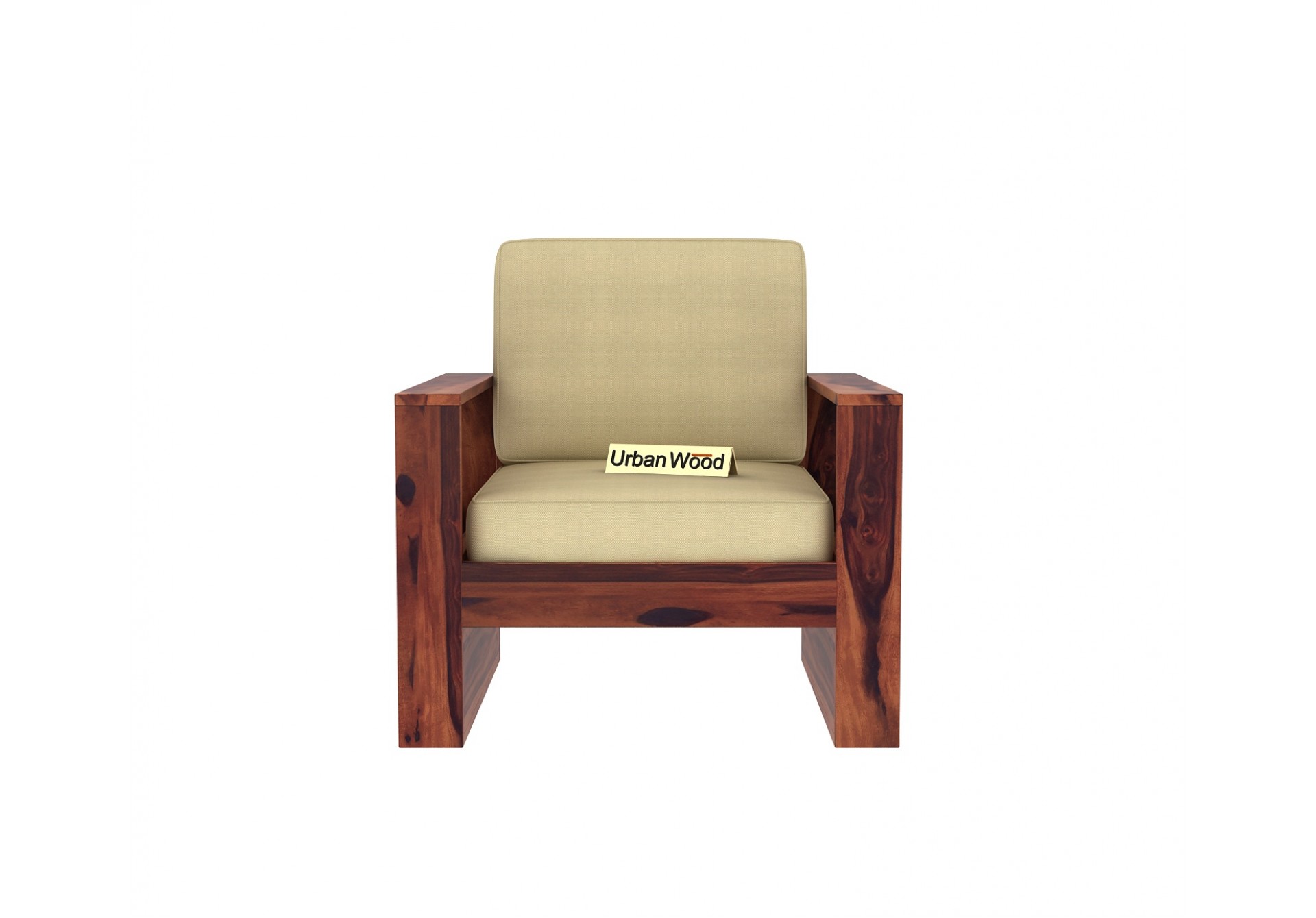 Fitbit Wooden Sofa Set (3+1+1)  Seater ( Teak Finish )