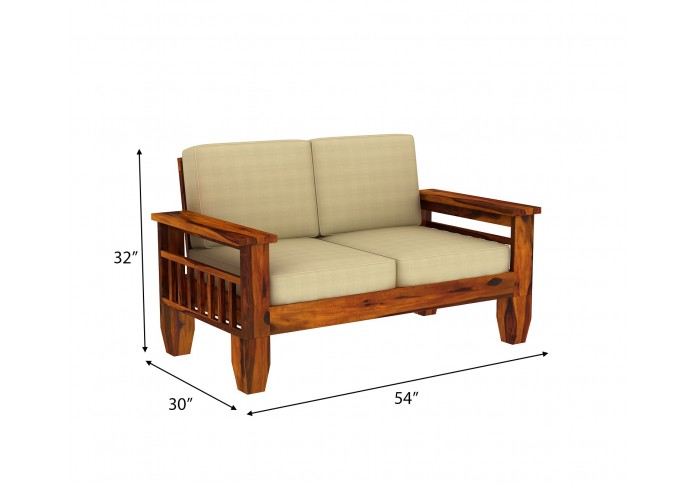 Freshlyn Wooden Sofa Sets 3 2 1, Wood Sofa Set Size