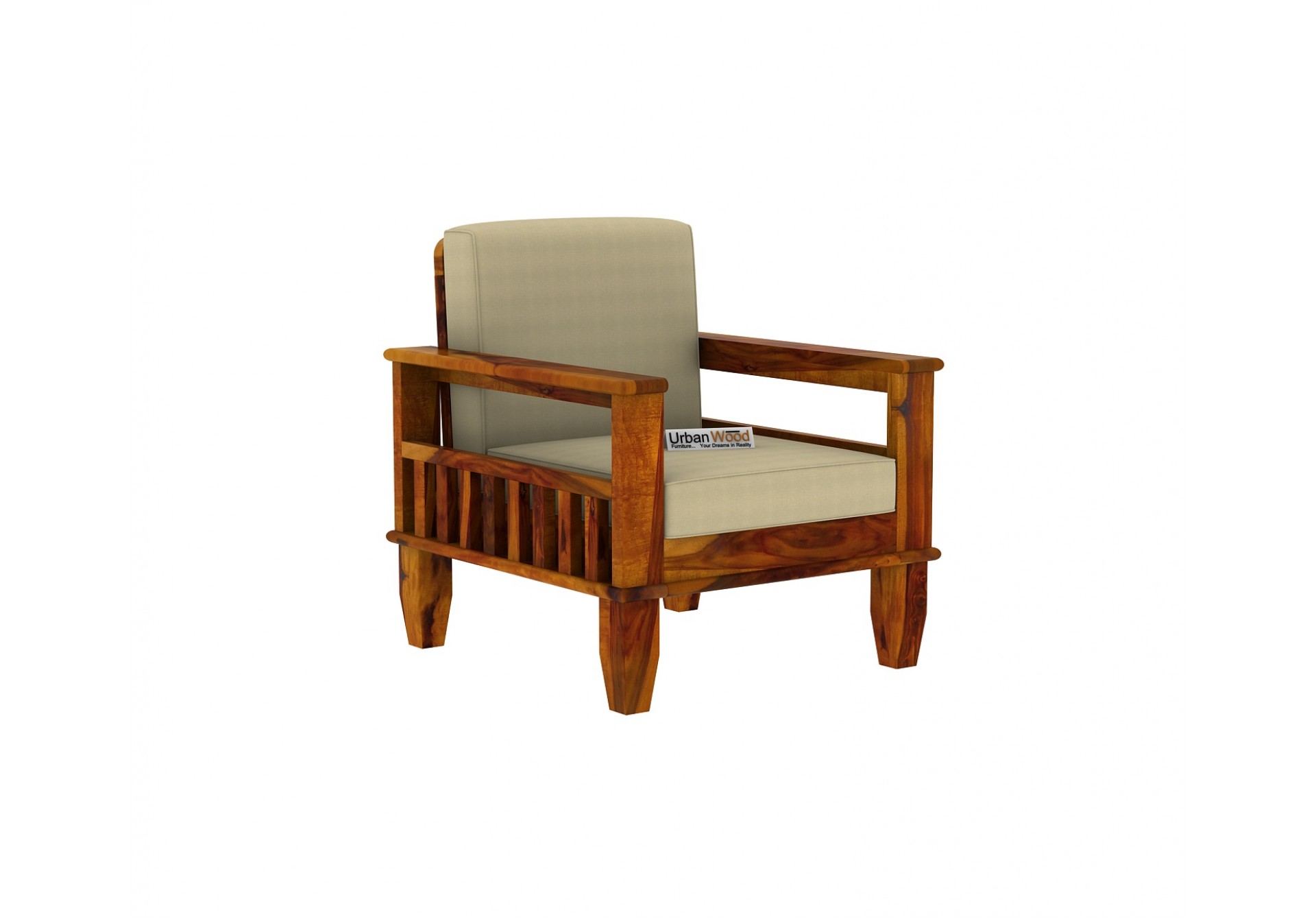 Freshlyn 1 Seater Wooden Sofa ( Honey Finish )