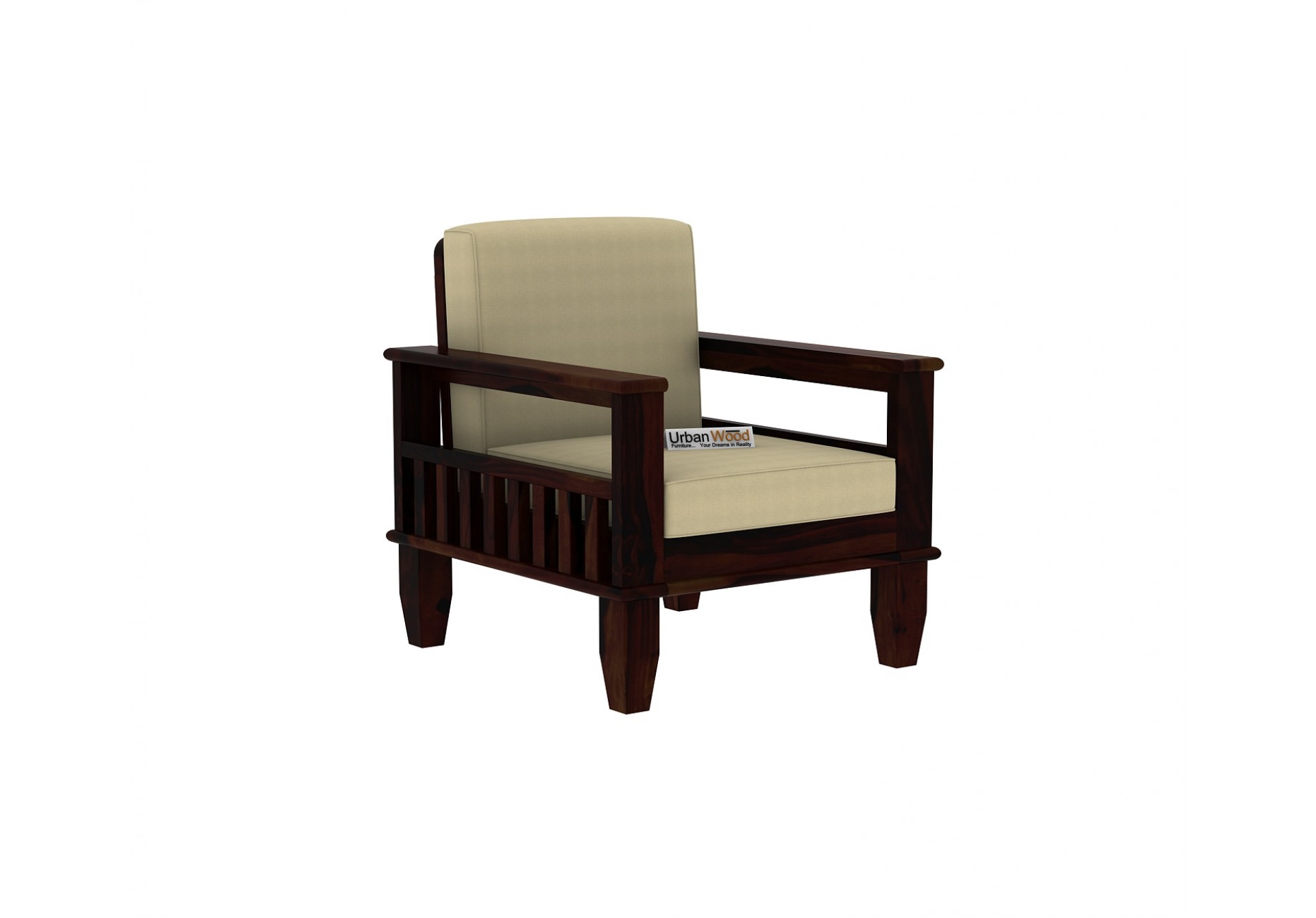Freshlyn 1 Seater Wooden Sofa ( Walnut Finish )
