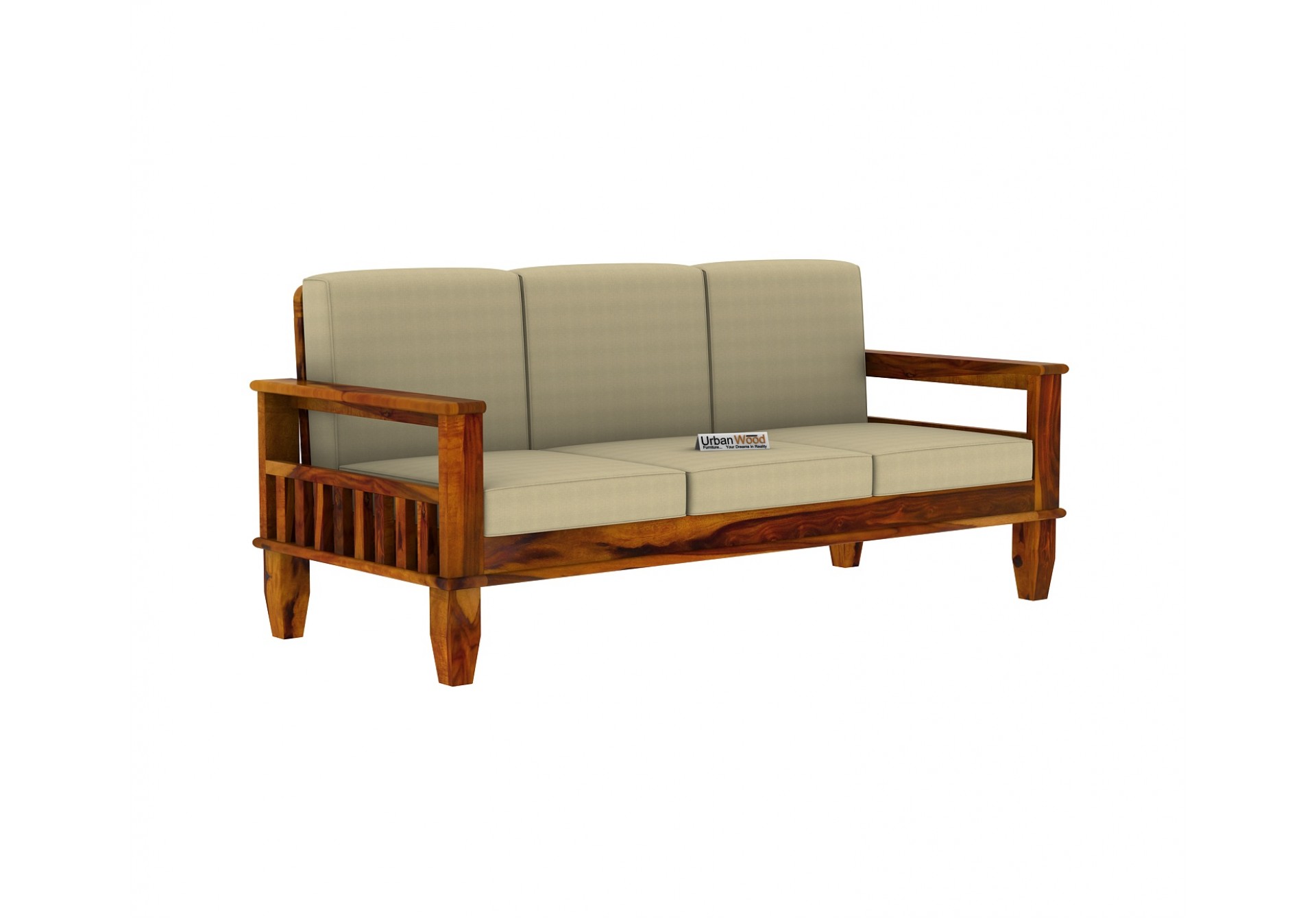 Freshlyn 3 Seater Wooden Sofa ( Honey Finish )