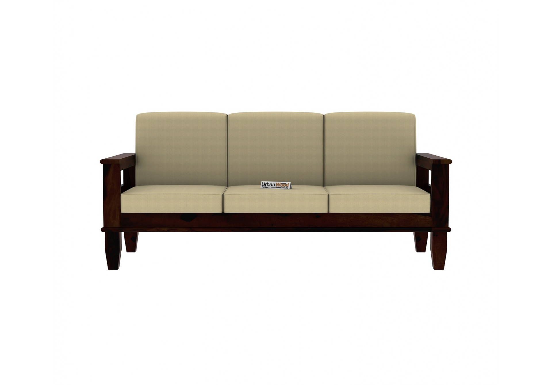 Freshlyn 3 Seater Wooden Sofa ( Walnut Finish )