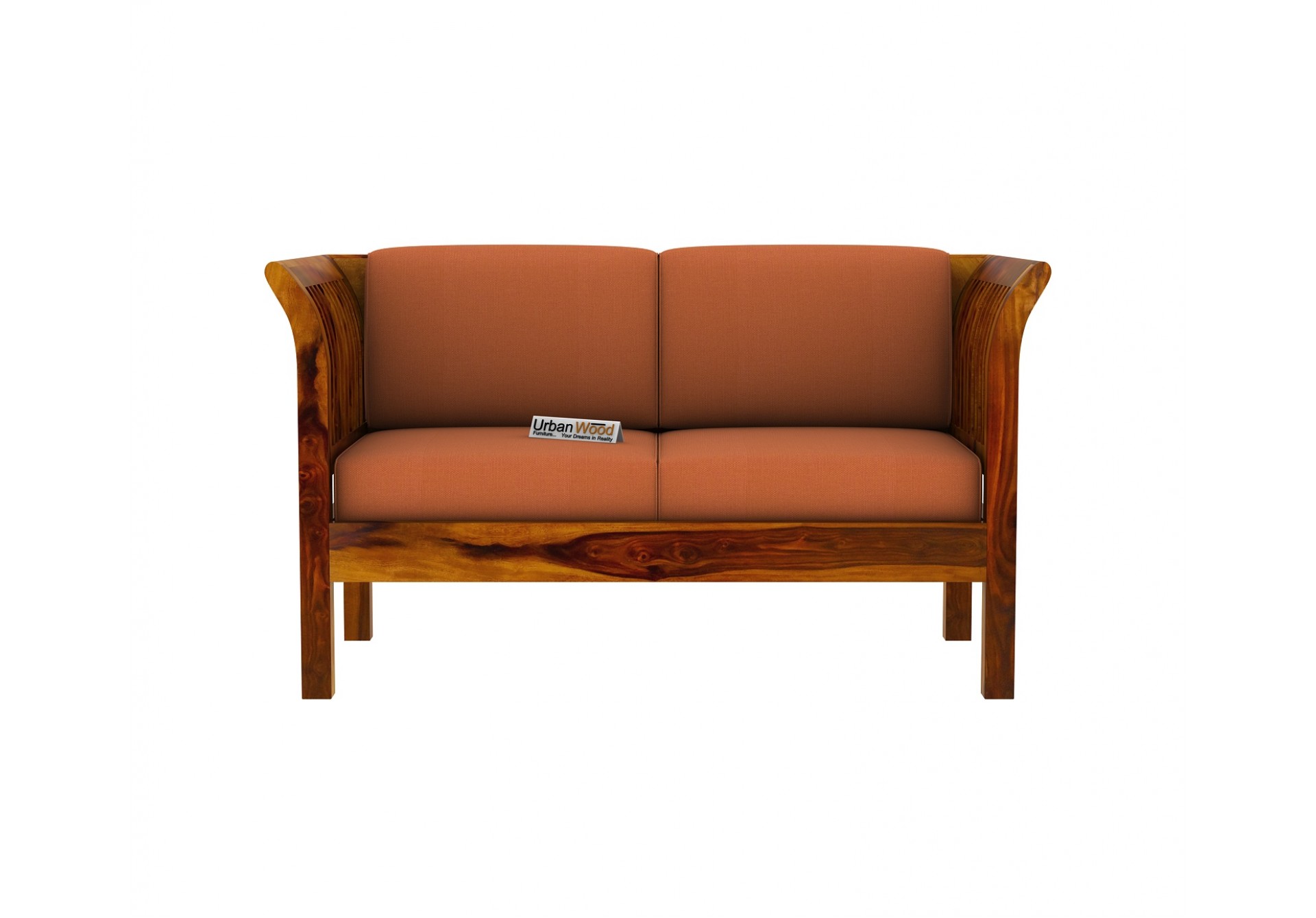 Crispin 2 Seater Wooden Sofa ( Honey Finish )