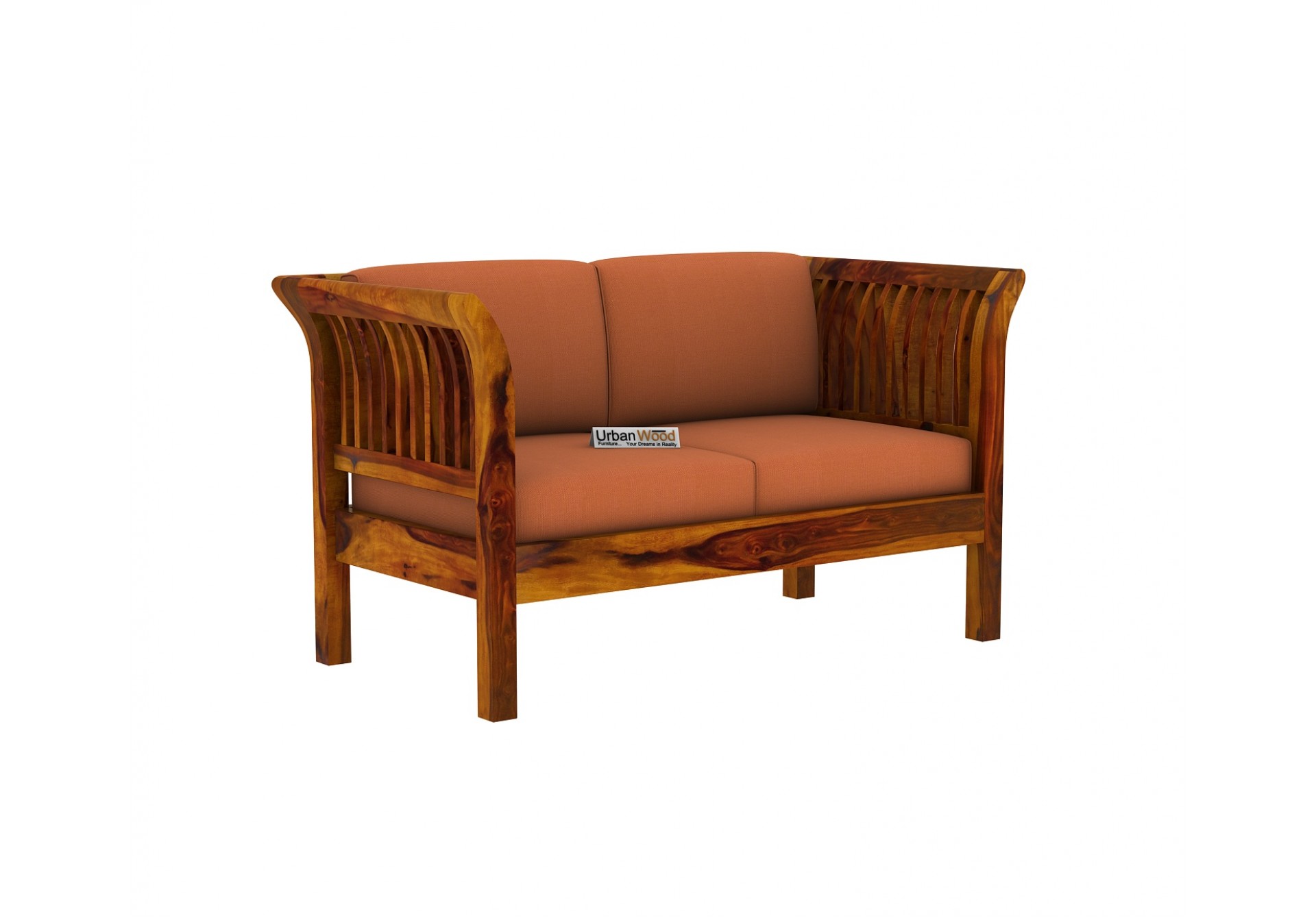 Crispin 2 Seater Wooden Sofa ( Honey Finish )