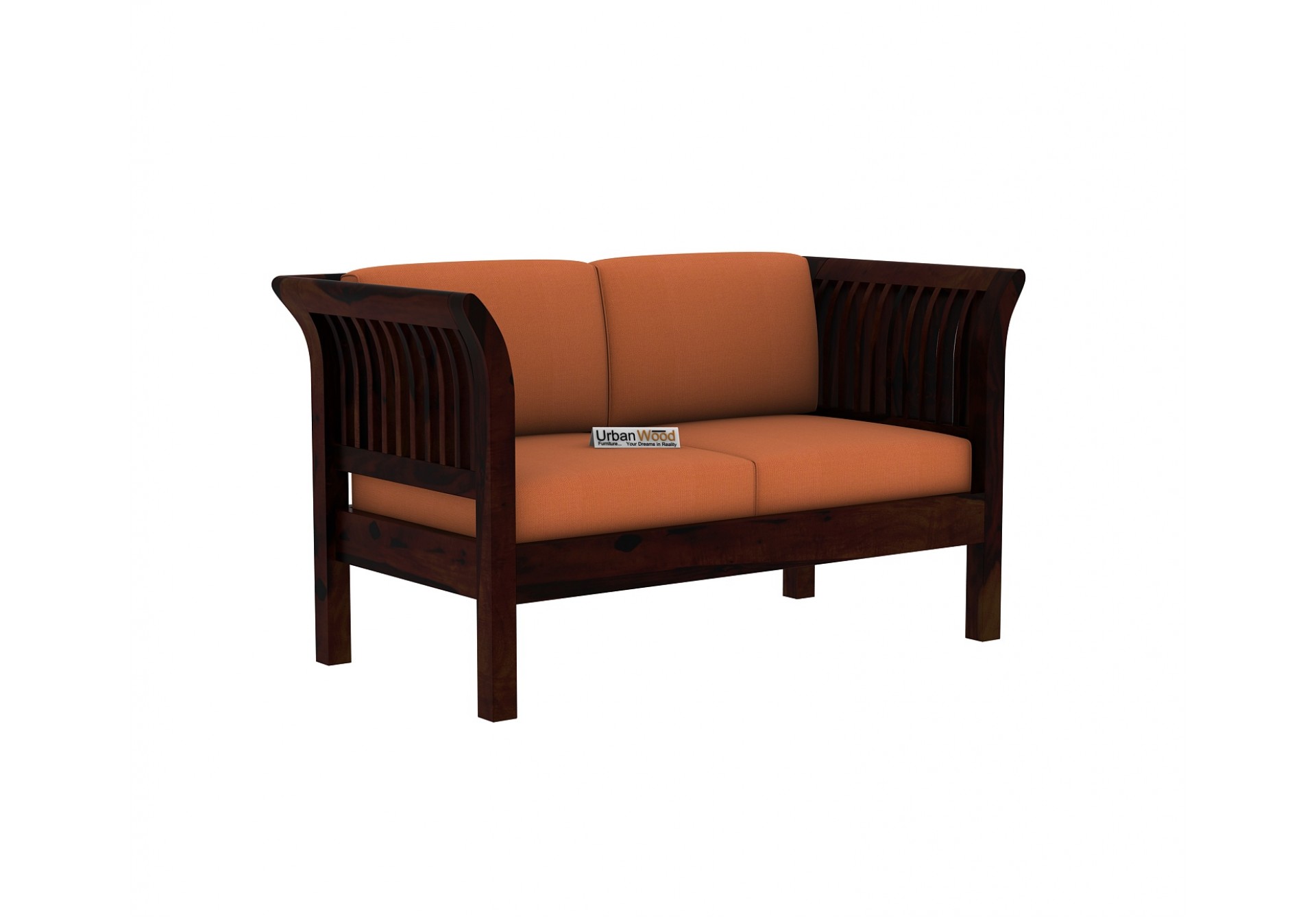 Crispin 2 Seater Wooden Sofa ( Walnut Finish )