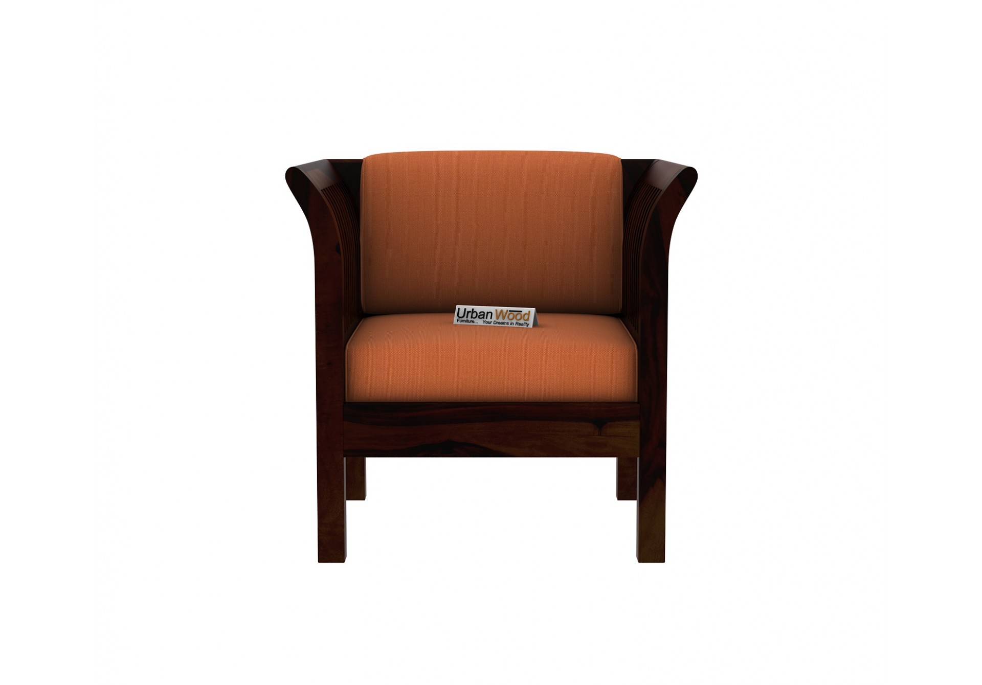 Crispin 2+1+1 Seater Wooden Sofa Set ( Walnut Finish )