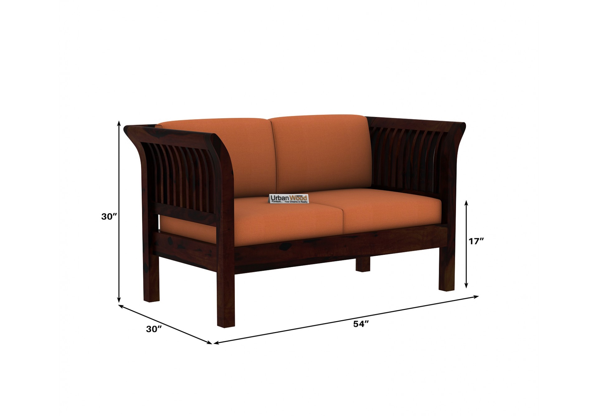 Crispin 2+1+1 Seater Wooden Sofa Set ( Walnut Finish )