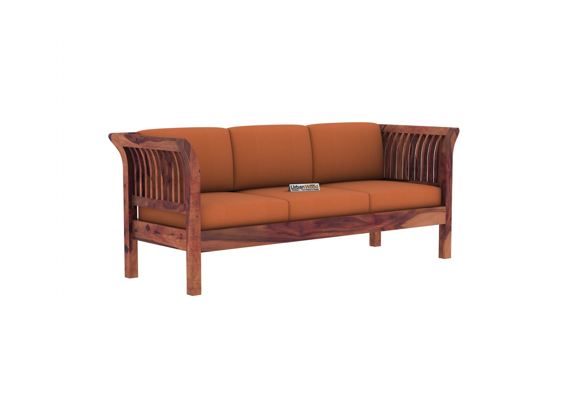 Crispin 3 Seater Wooden Sofa ( Teak Finish )