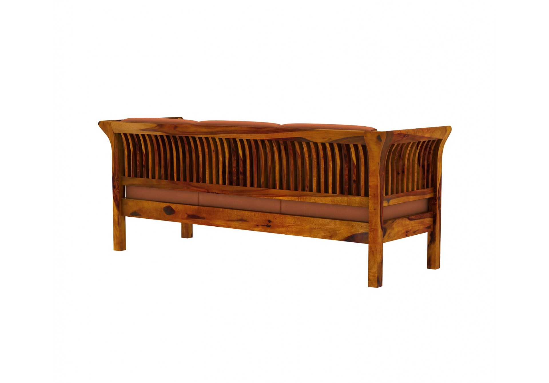 Crispin 3+1+1 Seater Wooden Sofa Set ( Honey Finish )