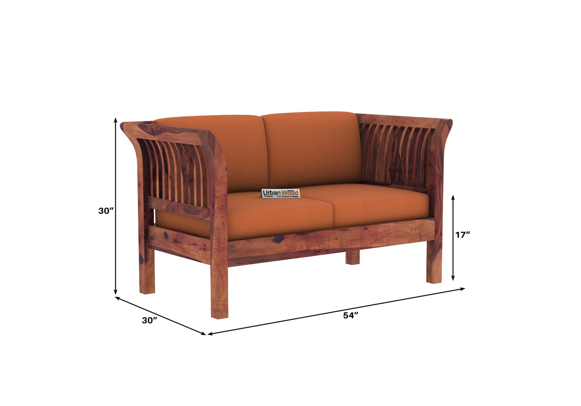 Crispin 3+2 Seater Wooden Sofa Set ( Teak Finish )