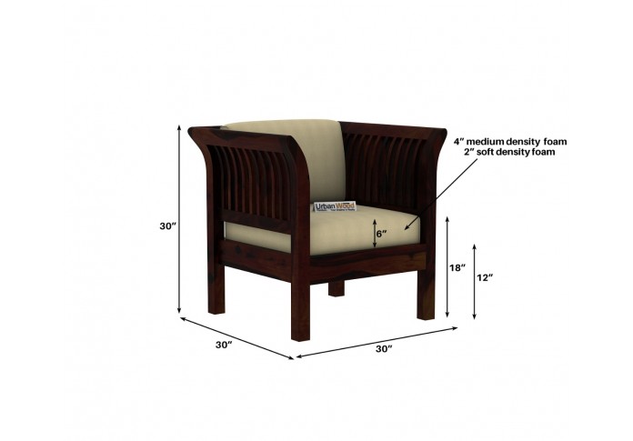 Custom Wooden Sofa Set (3+1+1) Seater ( Walnut Finish )