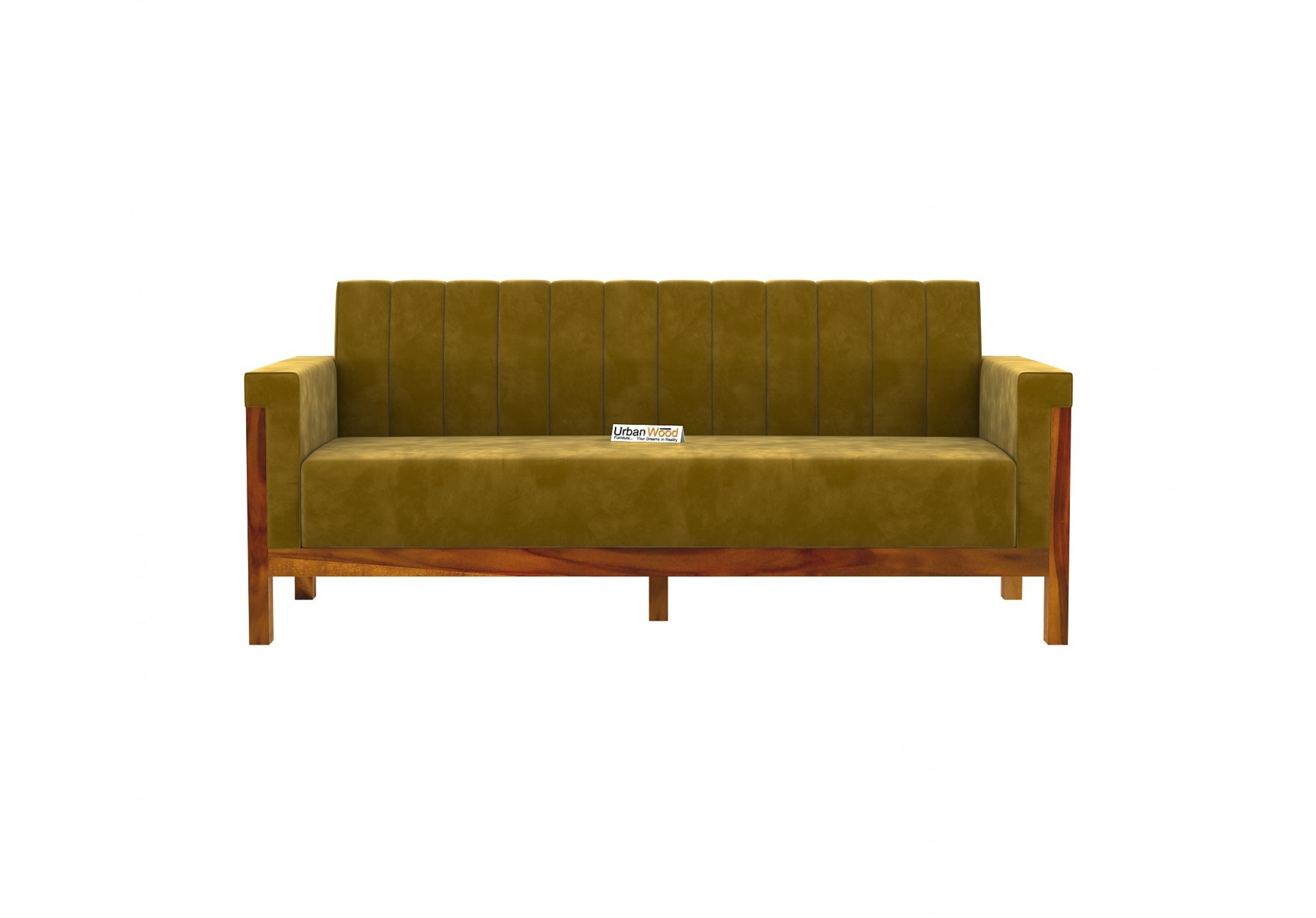 Ethan 3 Seater Wooden Sofa ( Honey Finish )