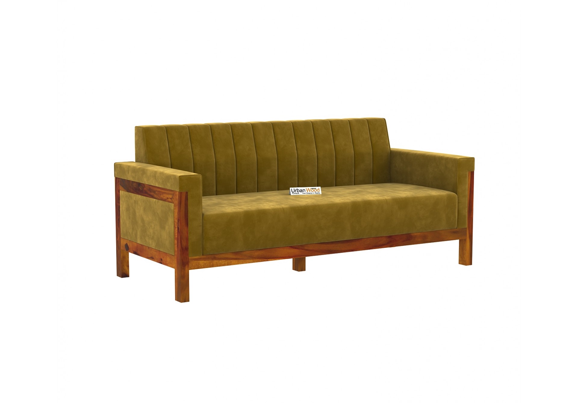 Ethan 3 Seater Wooden Sofa ( Honey Finish )