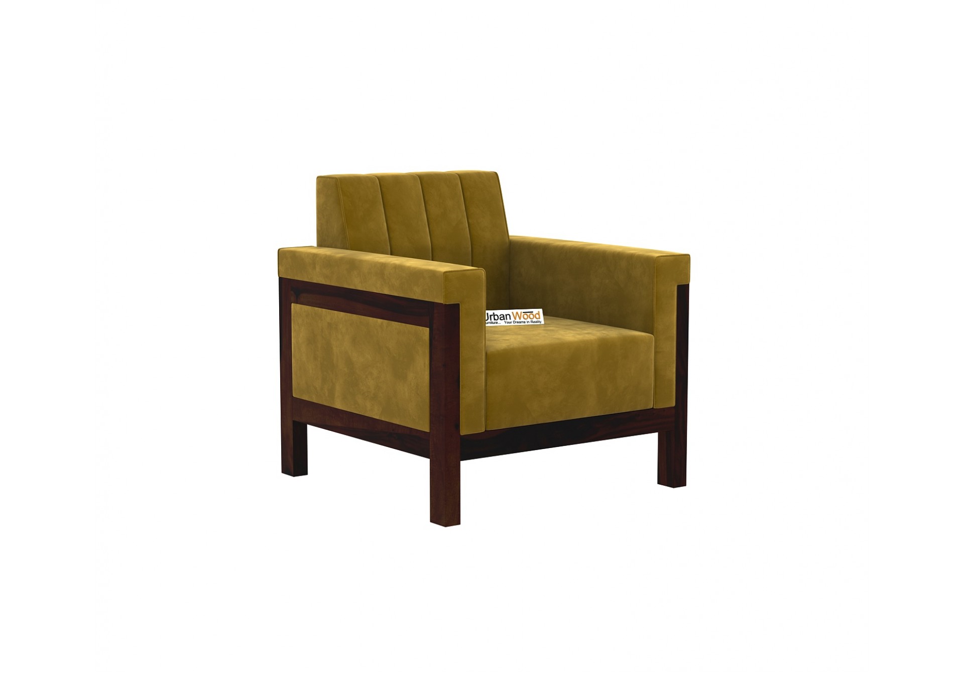 Ethan 3+1+1 Seater Wooden Sofa Set ( Walnut Finish )