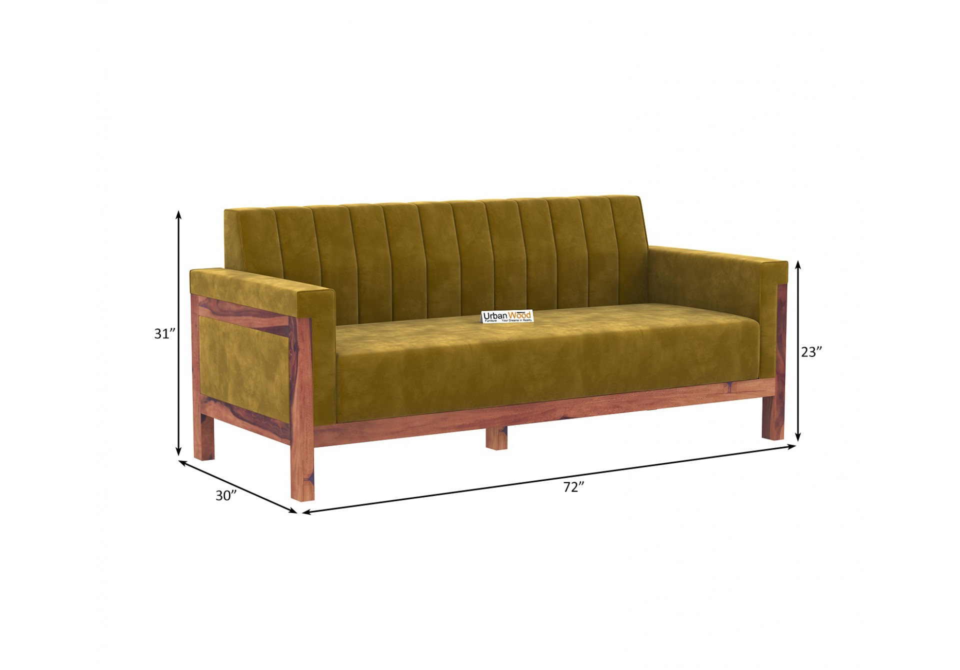 Ethan 3+2 Seater Wooden Sofa Set ( Teak Finish )