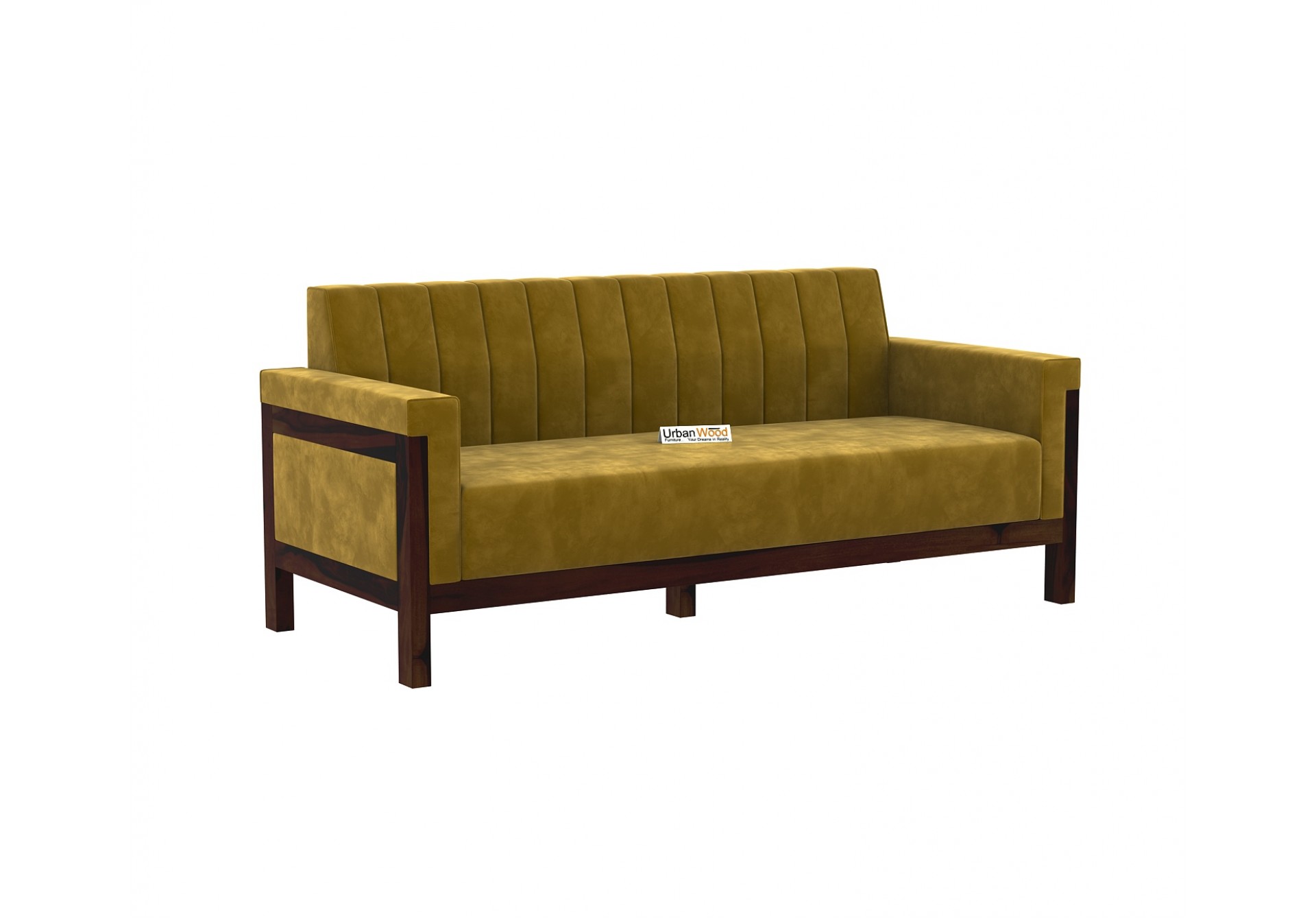 Ethan 3+2 Seater Wooden Sofa Set ( Walnut Finish )