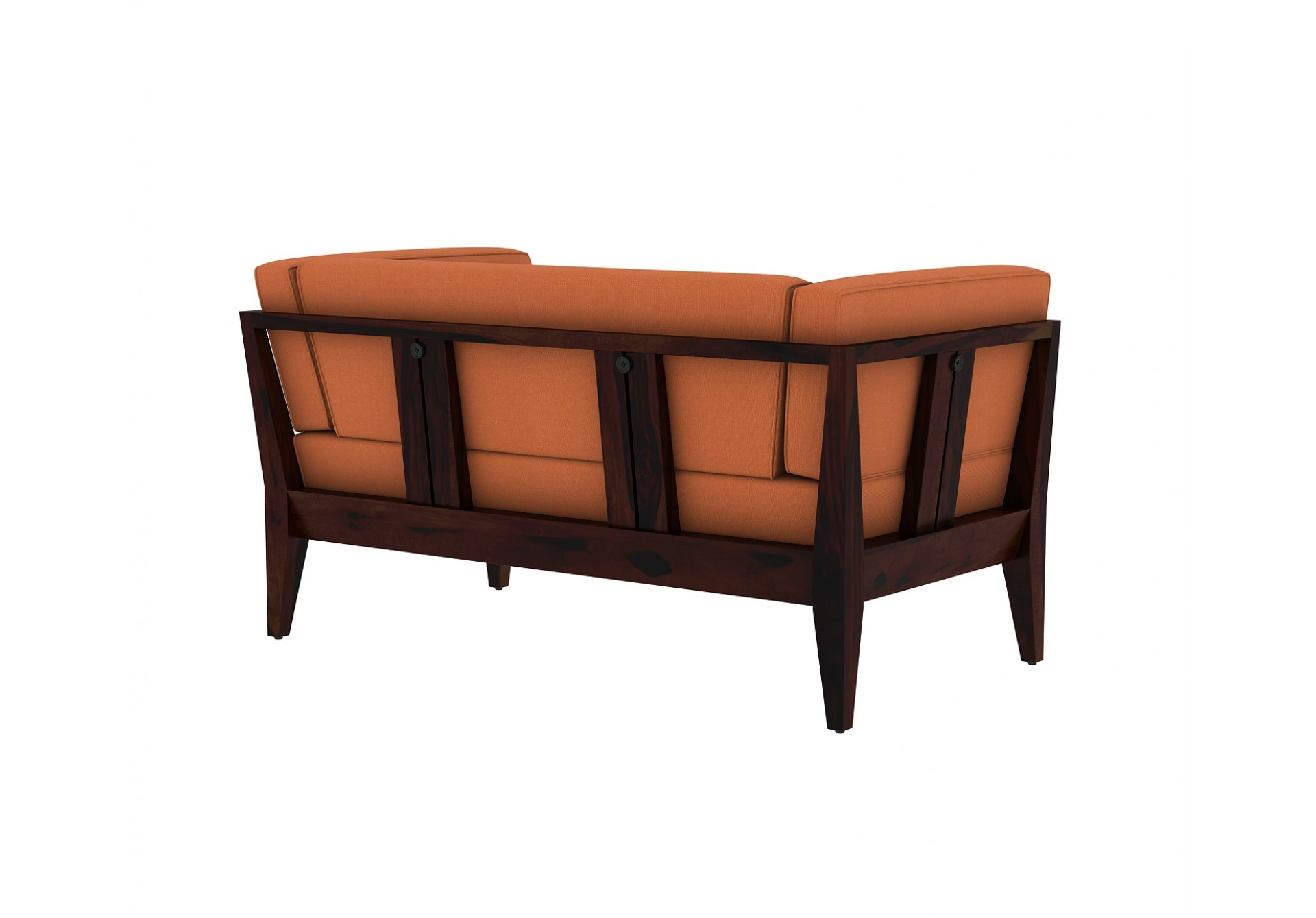 Grey Space 2 Seater Wooden Sofa ( Walnut Finish )