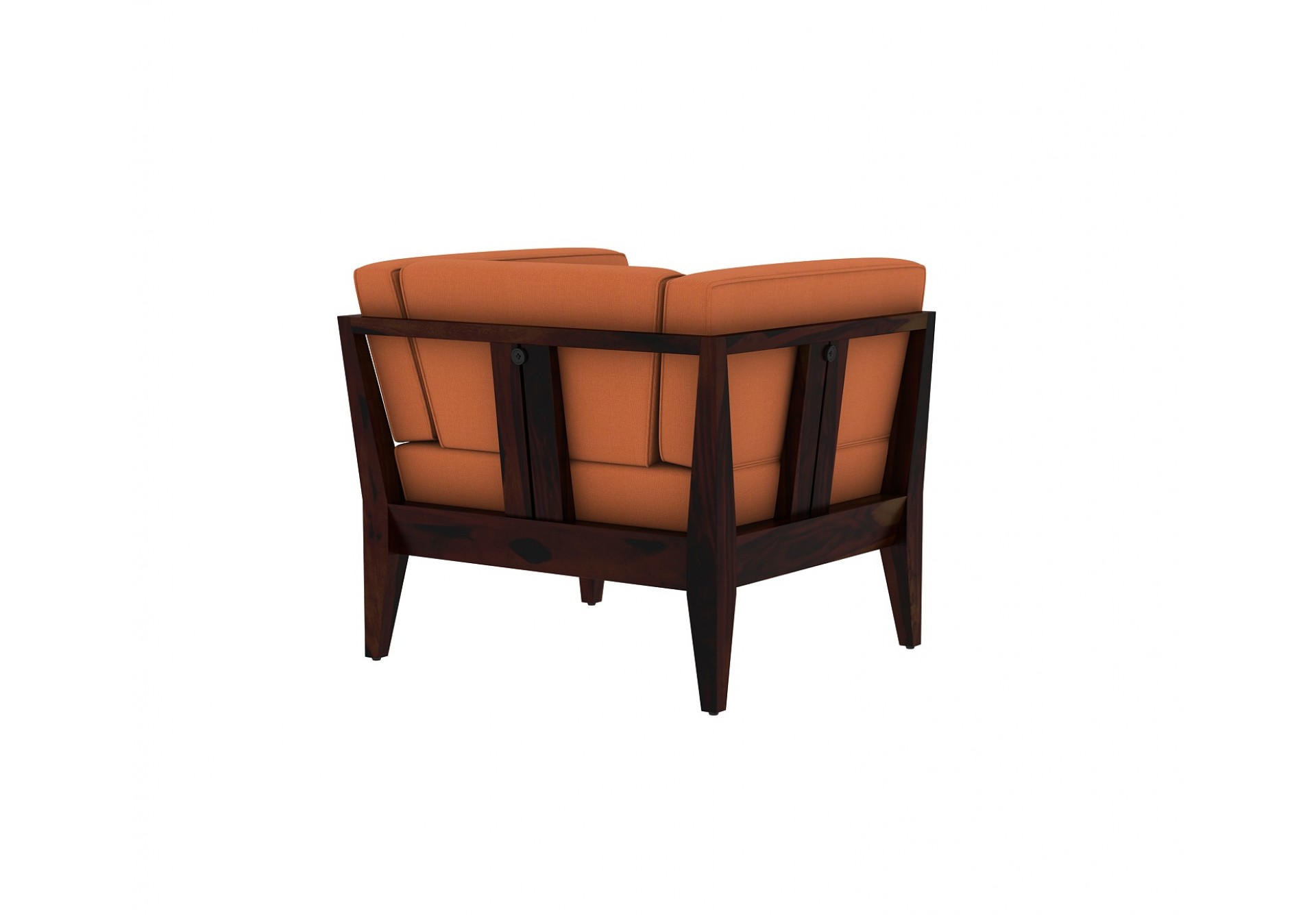 Grey Space 2+1+1 Seater Wooden Sofa Set ( Walnut Finish )