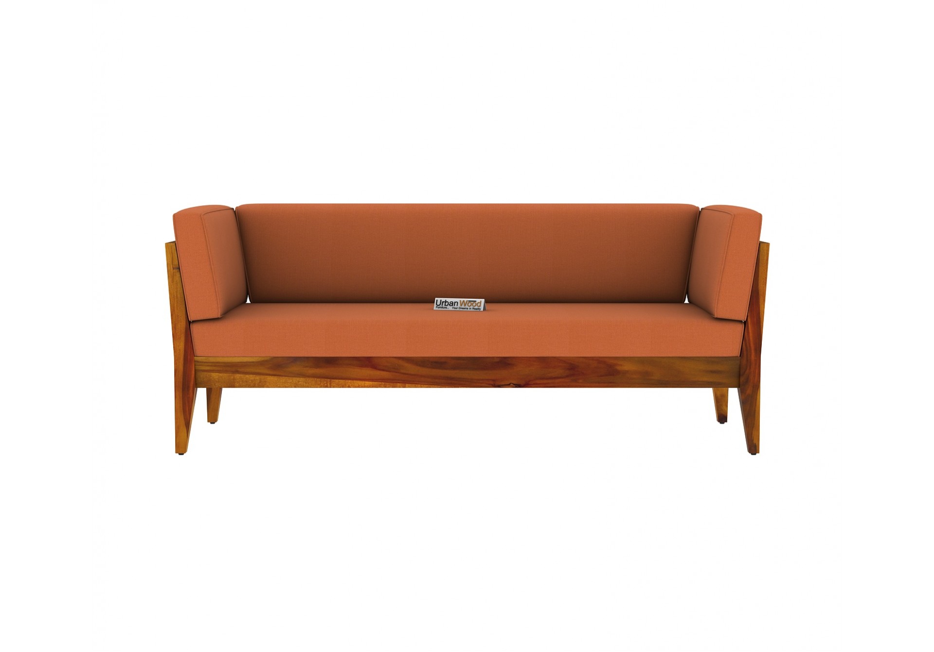 Grey Space 3+1+1 Seater Wooden Sofa Set ( Honey Finish )
